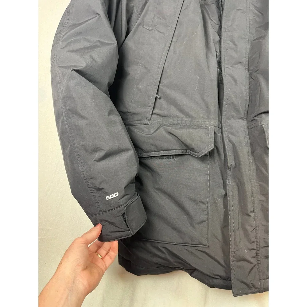 The North Face Mens McMurdo Parka Black 600-Down DryVent Fur Hood Jacket Large